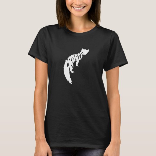 Croatia Pine Marten Word  Animal T-shirt (Voorkant)