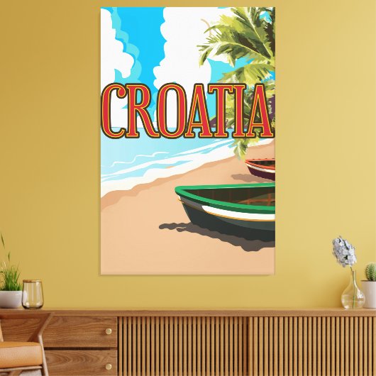 CROATIA poster voor oldtimers Canvas Afdruk (Insitu (Woonkamer))