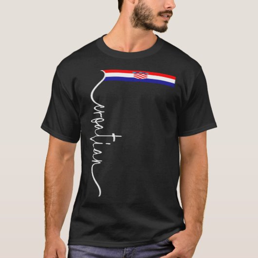 Croatia Signature Croatian Flag T-shirt (Voorkant)