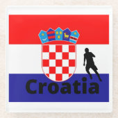 Croatia soccer glazen onderzetter (Voorkant)