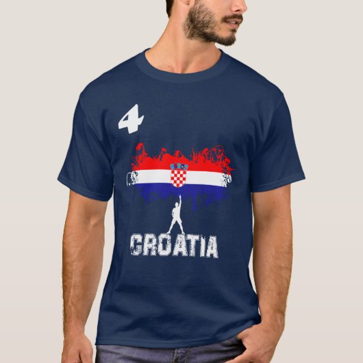 CROATIA T-shirt Soccer Jersey world cup 2018 vlag (Voorkant)
