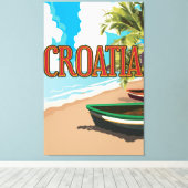 CROATIA vintage reisposter Canvas Afdruk (Insitu (Houten vloer))