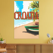 CROATIA vintage reisposter Canvas Afdruk (Insitu (Woonkamer))