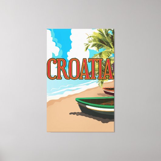 CROATIA vintage reisposter Canvas Afdruk (Voorkant)