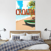 CROATIA vintage reisposter Canvas Afdruk (Insitu (Slaapkamer))