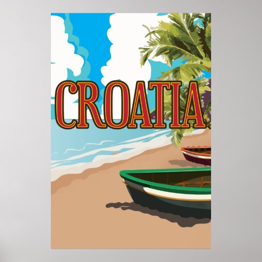 CROATIA vintage reisposter Poster (Voorkant)