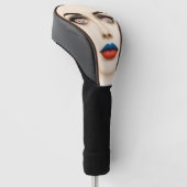 Croatian Flag Face – Eyes & Lips Pop Art Portrait Golfheadcover (Schuin)