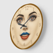 Croatian Flag Face – Eyes & Lips Pop Art Portrait Grote Klok (Hoek)