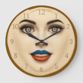 Croatian Flag Face – Eyes & Lips Pop Art Portrait Grote Klok (Voorkant)