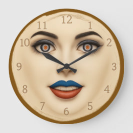 Croatian Flag Face – Eyes & Lips Pop Art Portrait Grote Klok