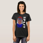 Croatian flag fingerprint motif split t-shirt (Voorkant volledig)