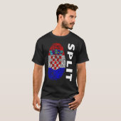 Croatian flag fingerprint motif split t-shirt (Voorkant volledig)