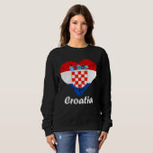 Croatian Flag Heart Croatian Roots Croatian Pride  Trui (Voorkant volledig)
