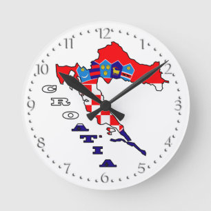 Croatian Flag in Map Ronde Klok