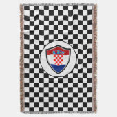 Croatian flag throw blanket deken (Voorkant Verticaal)