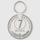 Croatian Kuna Coin Keychain–Customizable Backside Sleutelhanger (Voorkant)