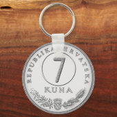 Croatian Kuna Coin Keychain–Customizable Backside Sleutelhanger (Voorkant)