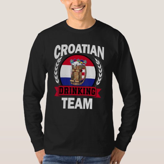 Croatian Part Drinking Team Croatia Flag Beer Part T-shirt (Voorkant)