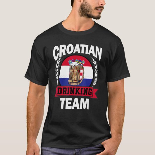Croatian Part Drinking Team Croatia Flag Beer Part T-shirt (Voorkant)