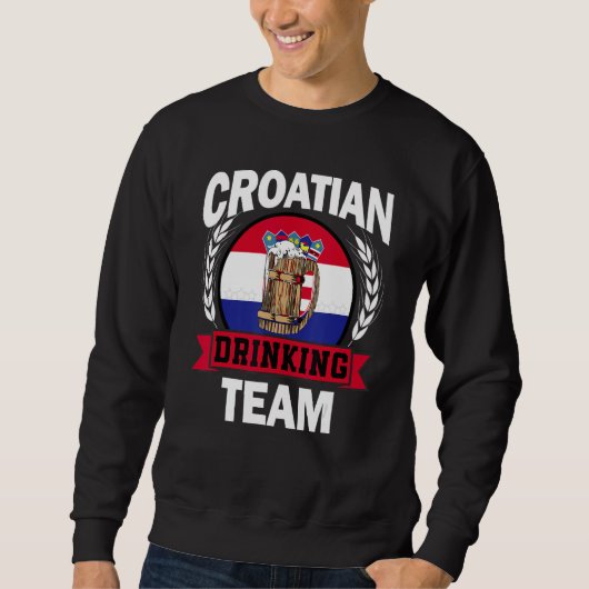 Croatian Part Drinking Team Croatia Flag Beer Part Trui (Voorkant)