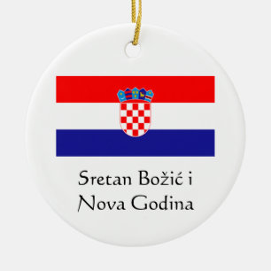 Croation Merry Kerstmis en Happy New Year Ornament