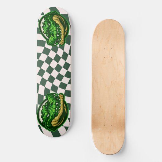 Croc Heads Checkerboard-ontwerp Persoonlijk Skateboard (Voorkant)