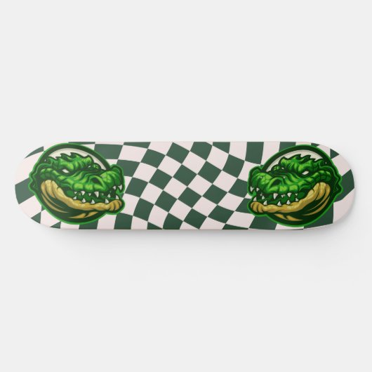 Croc Heads Checkerboard-ontwerp Persoonlijk Skateboard (Horizontaal)