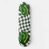 Croc Heads Checkerboard-ontwerp Persoonlijk Skateboard (Voorkant)