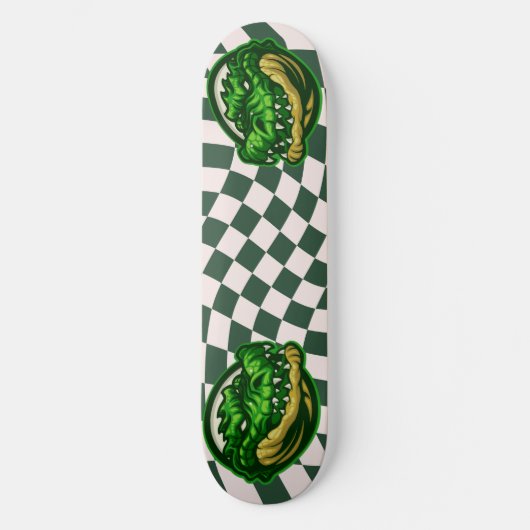 Croc Heads Checkerboard-ontwerp Persoonlijk Skateboard (Voorkant)