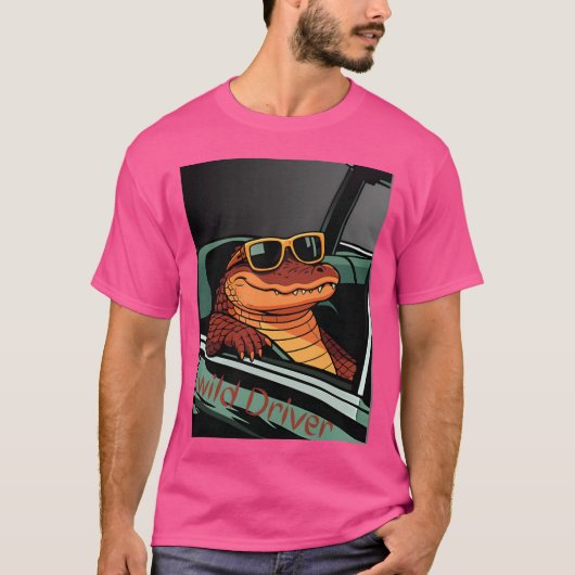 Croc in Car Wild Driver girl T-shirt (Voorkant)