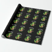 Croc N Roll Funny Crocodile Pun Dark BG Cadeaupapier (Uitgerold)