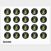 Croc N Roll Funny Crocodile Pun Dark BG Ronde Sticker (Vel)