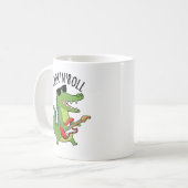 Croc N Roll Funny Crocodile Pun Koffiemok (Voorkant links)