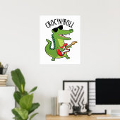 Croc N Roll Funny Crocodile Pun Poster (Thuiskantoor)