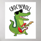 Croc N Roll Funny Crocodile Pun Poster (Voorkant)
