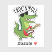 Croc N Roll Funny Crocodile Pun Sticker (Vel)