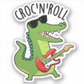 Croc N Roll Funny Crocodile Pun Sticker (Voorkant)