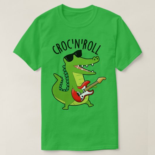 Croc N Roll Funny Crocodile Puns 1 T-shirt (Design voorkant)
