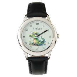 Croc O'Clock: Personalized Jungle Time Horloge