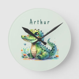 Croc O'Clock: Personalized Jungle Time Ronde Klok