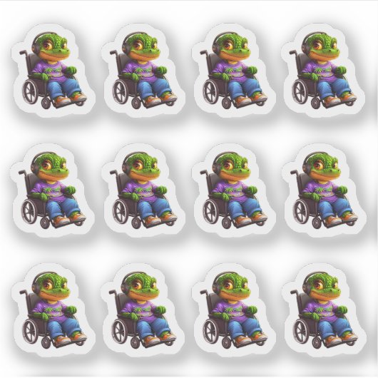 Croc on Wheels 12 Sticker Blad (Voorkant)