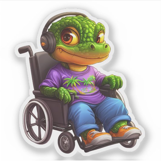 Croc on Wheels Vinyl Sticker (Voorkant)