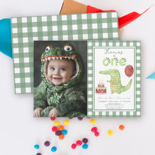 Croc Party   Schattigee krokodil eerste verjaardag Kaart