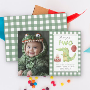 Croc Party   Schattigee Krokodil Twee Croc Verjaar Kaart