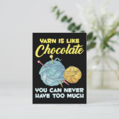 Crochet and Chocolate Knitter Crafting Yarn Lover Briefkaart (Staand voorkant)
