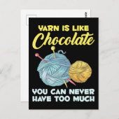 Crochet and Chocolate Knitter Crafting Yarn Lover Briefkaart (Voorkant / Achterkant)