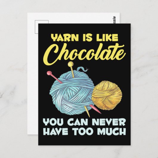 Crochet and Chocolate Knitter Crafting Yarn Lover Briefkaart (Voorkant / Achterkant)