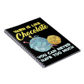 Crochet and Chocolate Knitter Crafting Yarn Lover Notitieboek (Rechterzijde)