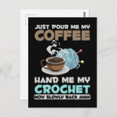 Crochet and Coffee Hobby Crafting Yarn Lover Briefkaart (Voorkant / Achterkant)