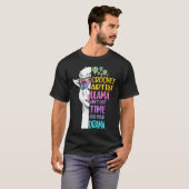 Crochet Artist Llama Aint Got Time For Drama Knitt T-shirt (Voorkant volledig)